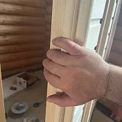 Дверь для бани/сауны со стеклом из липы