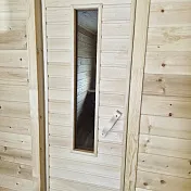 Дверь для бани/сауны со стеклом из липы